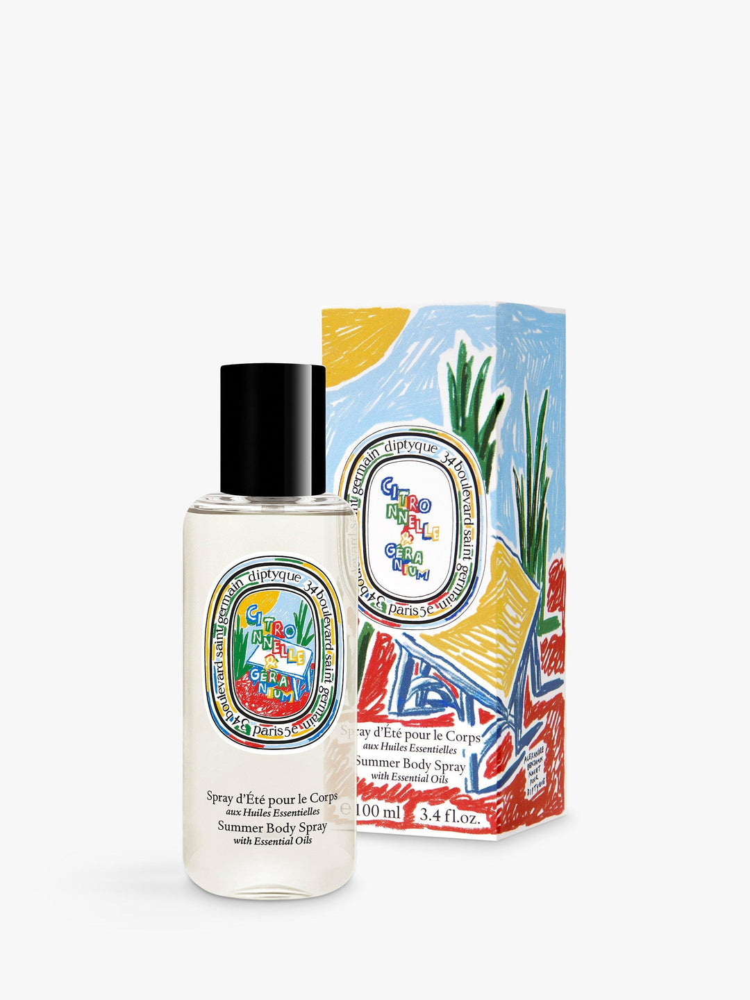Shop now at Beauty Vendor Australia Online -Diptyque Paris Citronnelle & Geranium Spray D'Ete Pour Le Corps Summer body Spray 100ml - Premium Range from Diptyque - Just $199.99!