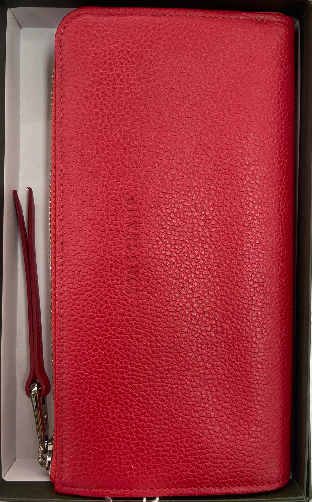 LONGCHAMP LC LE FOULONNE ZIP AROUND WALLET RED ORANGE L3418021517 EAN 2071620897194