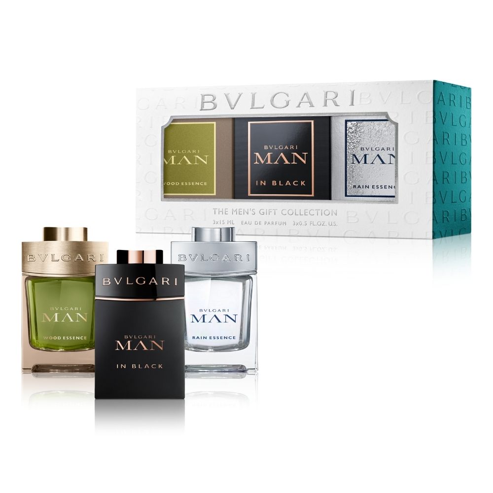 Bvlgari Man Set : In Black 15 ml + Wood Essence 15 ml + Rain Essence 15 ml