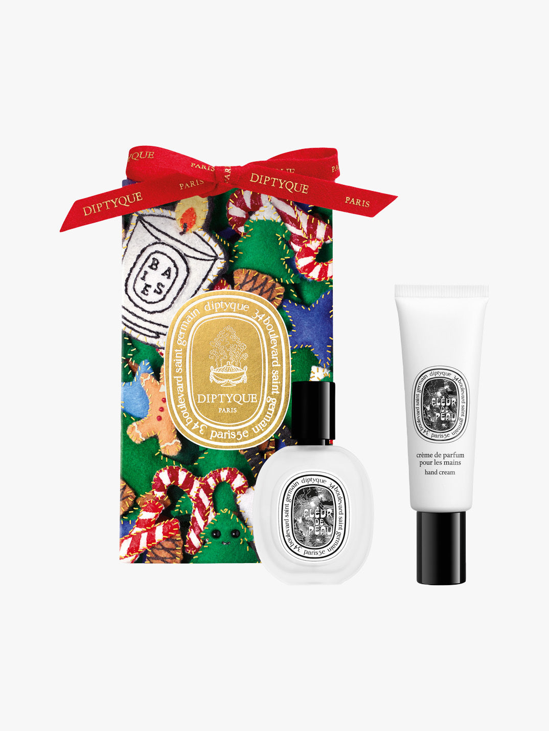 Diptyque Coffret Fleur De Peau Parfum Hair Mist 30ml & Hand Cream 45ml Gift Set - Christmas Edition