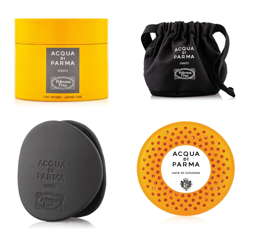 Shop now at Beauty Vendor Australia Online -ACQUA DI PARMA Dark Grey Car Diffuser Leather Case with Luce de Colonia Car Diffuser (19g) - Refill - Premium Range from ACQUA DI PARMA - Just $239!